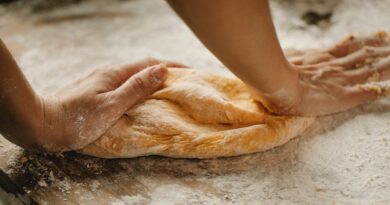 pão caseiro: amassar a massa